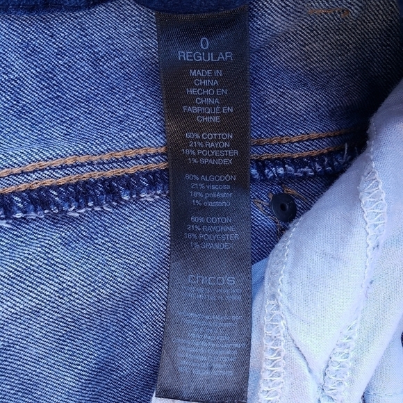 Chico's So Lifting Slim Leg Denim Blue Jeans Women's Small (4) Pants Sandblast - Picture 7 of 8
